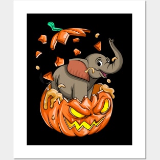 Elephan In The Pumpkin tshirt halloween costume funny gift t-shirt Posters and Art